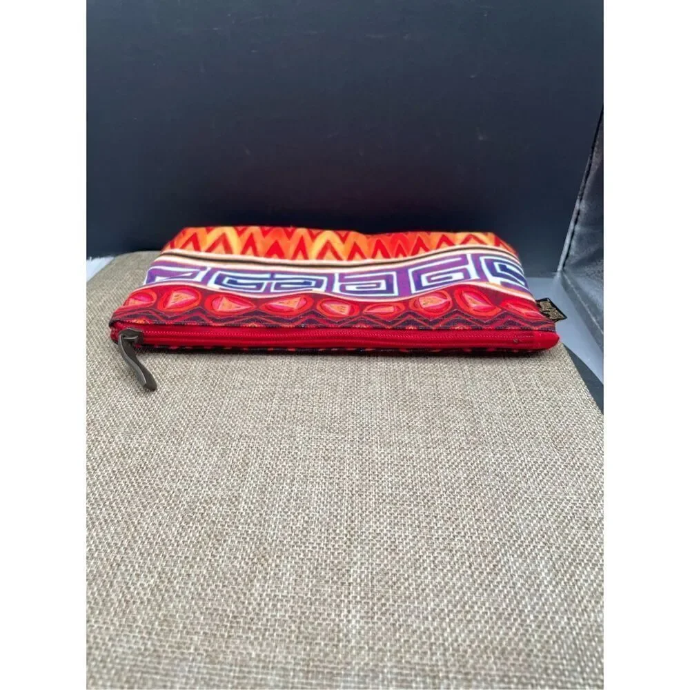 Laurel Burch Cosmetic Bag Colorful Aztec Southwestern Print NWOT